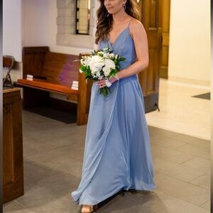 Dusty blue Kaia birdy grey bridesmaid dress